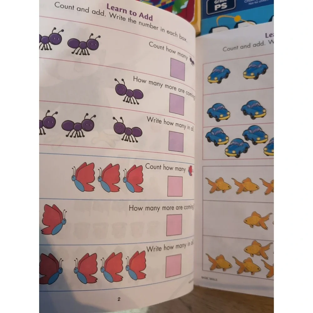 Lot Of 4 1st Grade , Preschool‎ And 2 Coloring Books. Some Writing. Brain Quest